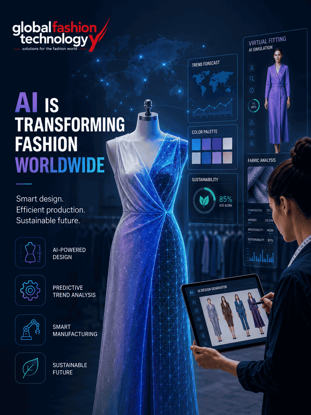 Apparel ERP software dashboard for fashion manufacturing planning and operations